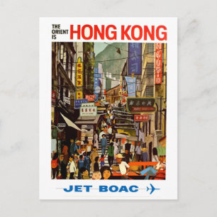 Vintage Airline Hong Kong China Travel Postcard