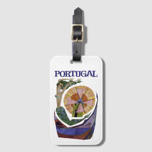 Vintage Airline Portugal Travel Luggage Tag