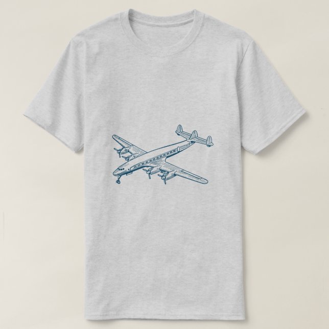 Vintage Airliner - Ocean Blue T-Shirt (Design Front)