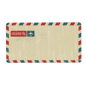 Vintage Airmail Address Mailing | Deliver To: Label by labellarue at Zazzle