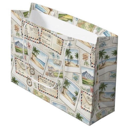 Vintage Airmail Adventure (1) Large Gift Bag