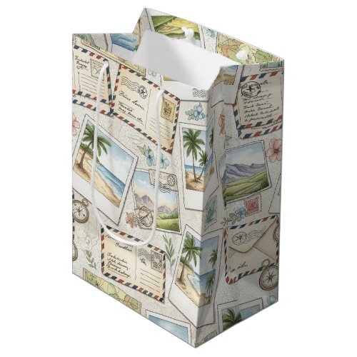 Vintage Airmail Adventure (1) Medium Gift Bag