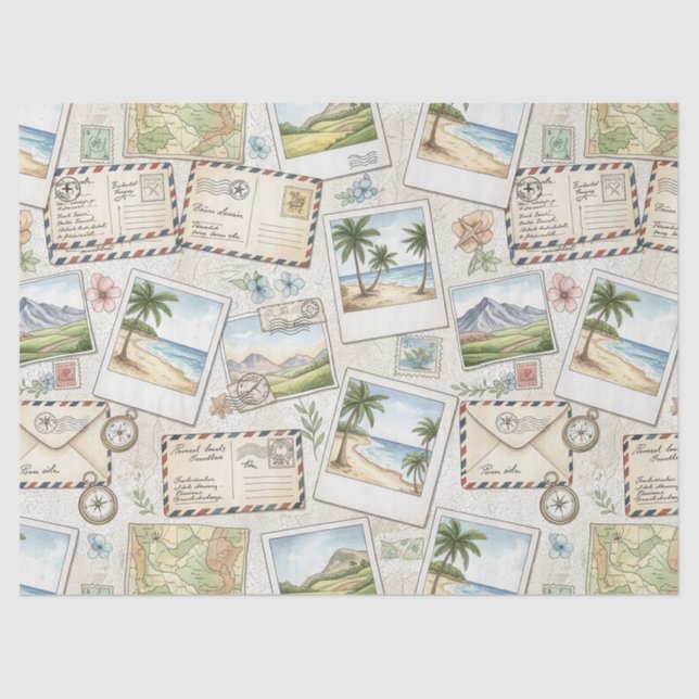 Vintage Airmail Adventure (1) Tissue Paper (Front)