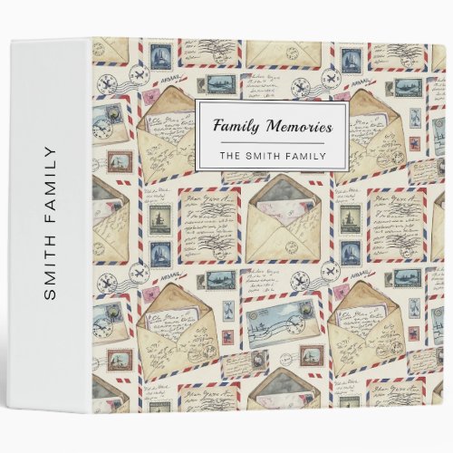 Vintage Airmail Adventure (2) 3 Ring Binder