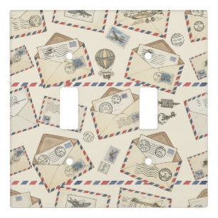 Vintage Airmail Adventure (3) Light Switch Cover