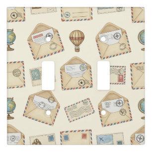Vintage Airmail Adventure (4) Light Switch Cover