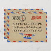 Vintage Airmail Bridal Shower Recipe Cards (Front/Back)