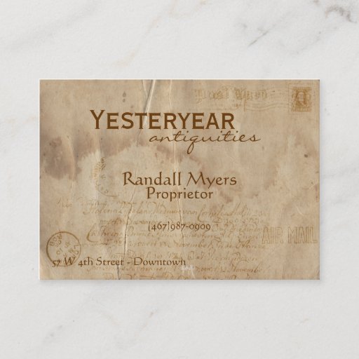 Customizable Vintage Airmail II Business Card Template