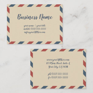 Vintage Airmail Stripes, Travel Industry Business Card