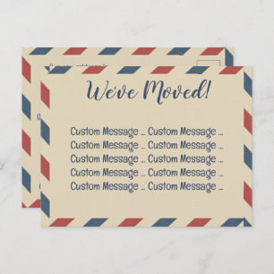 Vintage Airmail Stripes, Travel Industry Postcard