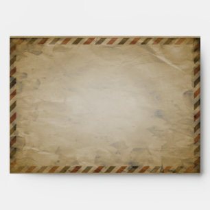 Vintage Airmail Turquoise Damask A7 Envelope