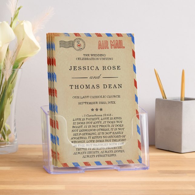 Vintage Airmail Wedding Program Brochure (Insitu)