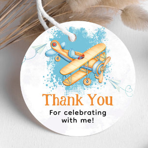 Vintage Airplane 1st Birthday Party Favor Tags