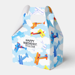 Vintage Airplane Airforce Airshow Birthday Party Favor Boxes