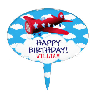 Amazon.com: Airplane Themed Cake Toppers - Set of 20 - Airplanes, Hot Air  Balloon, Balloons, Clouds, Road Sign and Happy Birthdany Cake Topper :  Grocery & Gourmet Food