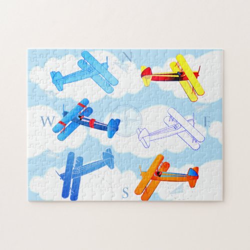 Vintage Airplane Airforce Aviator Jigsaw Puzzle
