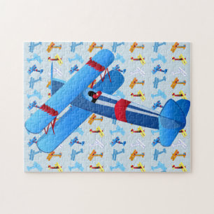 Vintage Airplane Airforce Aviator Jigsaw Puzzle