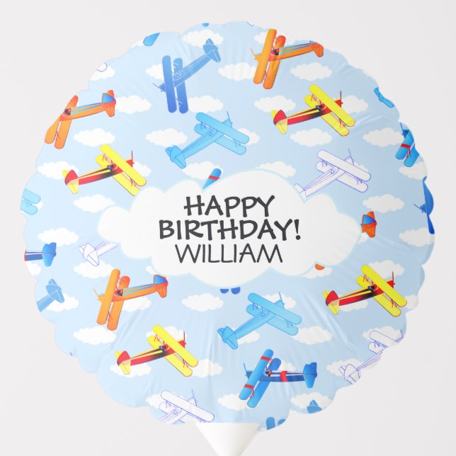 Vintage Airplane Airforce | Birthday Party Balloon (Front)