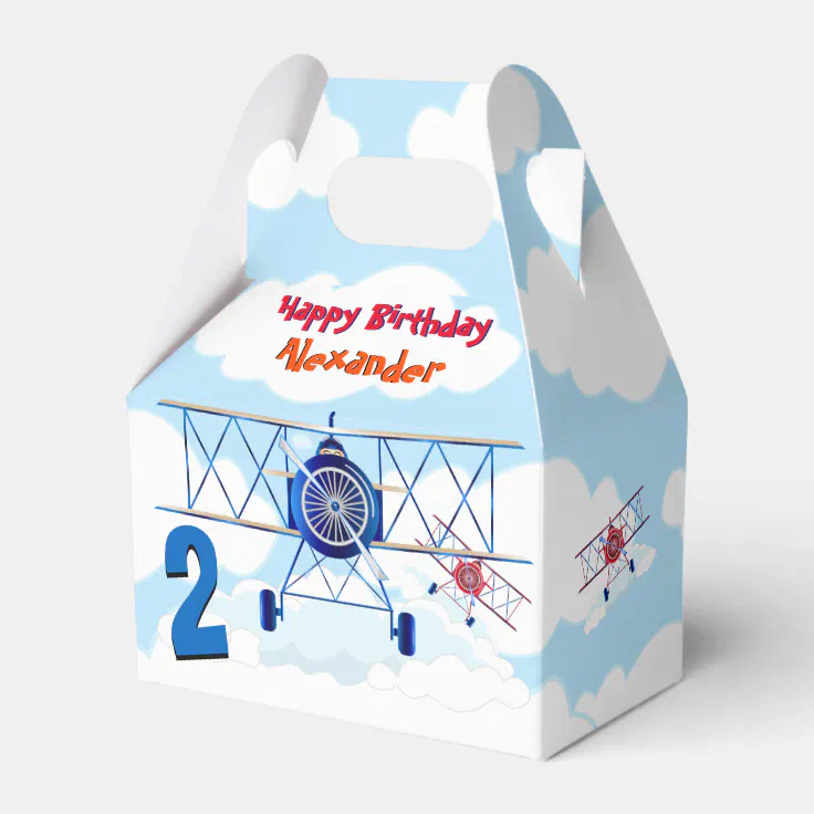 Vintage Airplane Airforce Birthday Party Favor Box | Zazzle