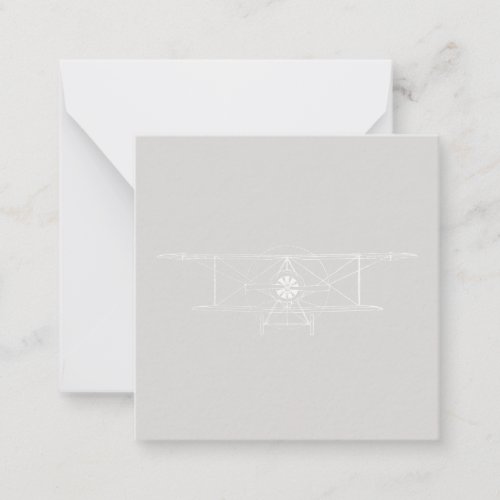 Vintage Airplane Art CUSTOM COLOR Plane Diagram Note Card