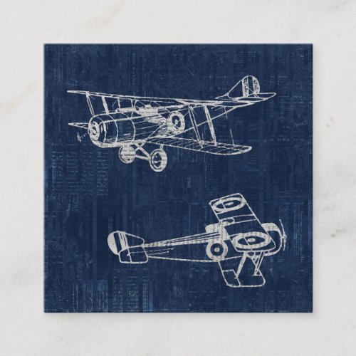 Vintage Airplane Art Newspaper Text  Script Style Enclosure Card