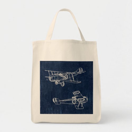 Vintage Airplane Art Newspaper Text  Script Style Tote Bag