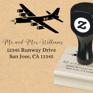 Vintage Airplane B-17 Flying Fortress Aviation Rubber Stamp