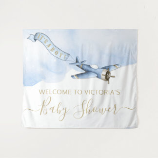 Vintage Airplane Baby Shower Backdrop