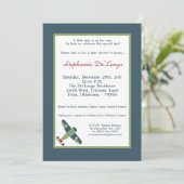 Vintage Airplane Baby Shower Invitation (Standing Front)