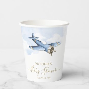 Vintage Airplane Baby Shower Paper Cups by The_Baby_Boutique at Zazzle