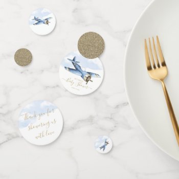 Vintage Airplane Baby Shower Table Confetti by The_Baby_Boutique at Zazzle