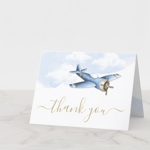 Vintage Airplane Baby Shower Thank You Cards
