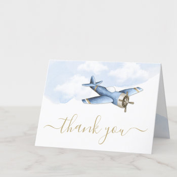 Vintage Airplane Baby Shower Thank You Cards by The_Baby_Boutique at Zazzle