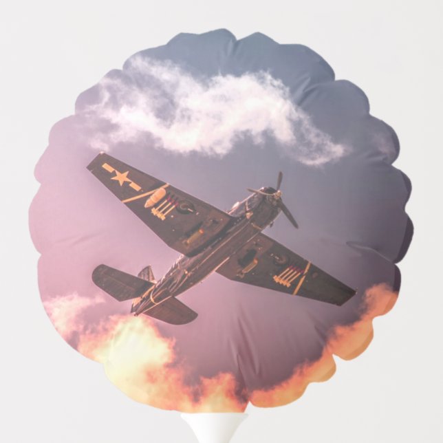 Vintage Airplane Beautiful Sky Balloon (Back)