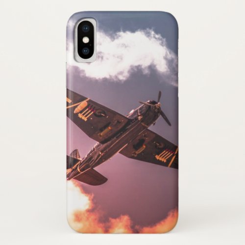 Vintage Airplane Beautiful Sky iPhone X Case