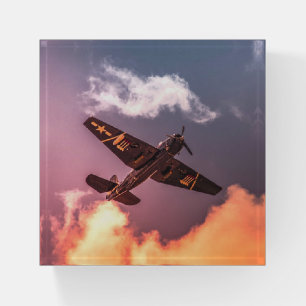 Vintage Airplane Beautiful Sky Paperweight