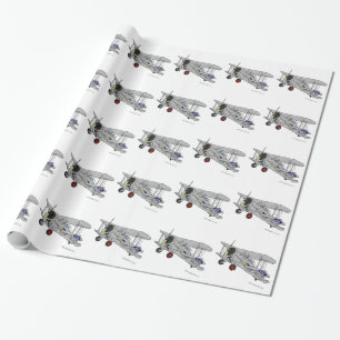 Vintage Airplane Biplane The Gloster Gladiator Wrapping Paper