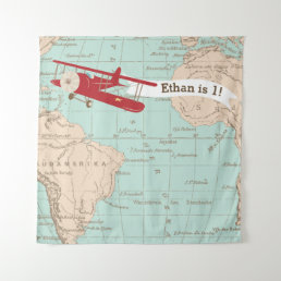 Vintage Airplane Birthday/Baby Shower Banner Tapestry