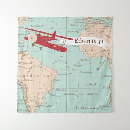 Vintage Airplane Birthday/baby Shower Banner Tapestry