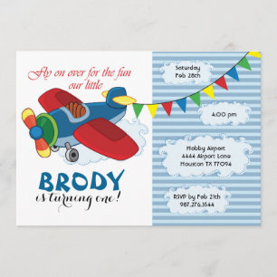 Vintage Airplane Birthday Invitation