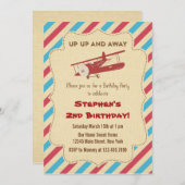 Vintage Airplane Birthday Party Invitation (Front/Back)
