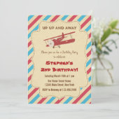 Vintage Airplane Birthday Party Invitation (Standing Front)