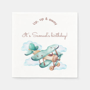 Vintage Airplane Birthday Party Napkins