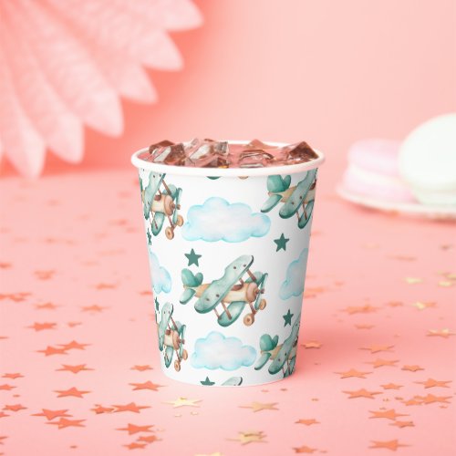 Vintage Airplane Birthday Party Napkins Paper Cups