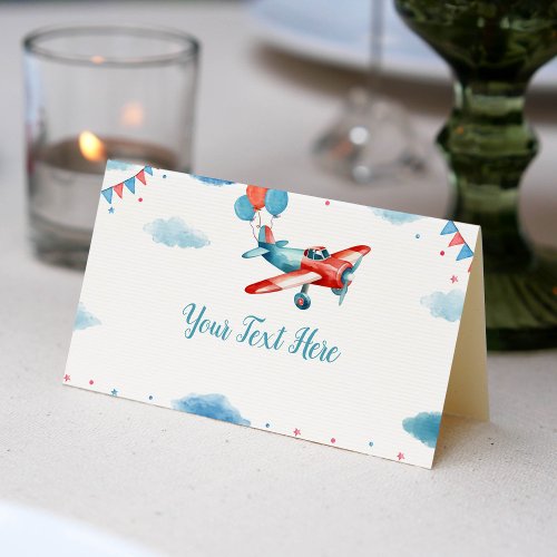 Vintage Airplane  Birthday Place Card