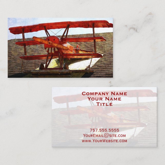 Vintage Airplane by Shirley Taylor Business Card (Front/Back)