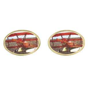 Vintage Airplane by Shirley Taylor Cufflinks
