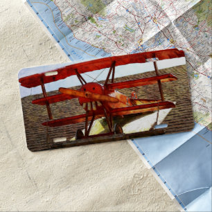 Vintage Airplane by Shirley Taylor License Plate