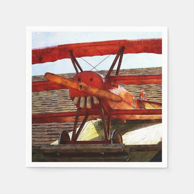 Vintage Airplane by Shirley Taylor Paper Napkins (Front)