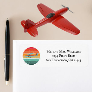 Vintage Airplane Cessna Aviation Return Address Label